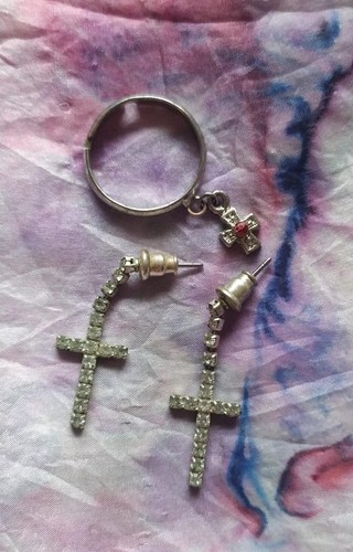 Ohrring schmuck kreuzset - schmuck,