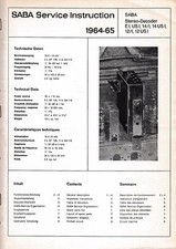 Service Manual-Anleitung Saba Stereo-Decoder E 1,US 1,14.1, 14 US,12.1,12 US 