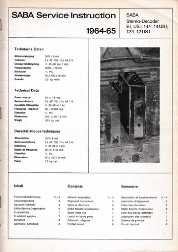 Service manual anleitung saba - service, manual-anleitung