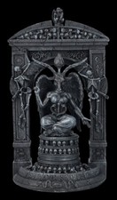Baphomet Figur mit Tempel | Fantasy Gothic Dekofigur schwarz 28cm