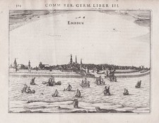 Emden Ostfriesland Ems Niedersachsen Kupferstich engraving Bertius 1616