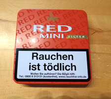 Zigarren - Blechdose "Red Mini Filter", leer, gebraucht, sehr gut erhalten