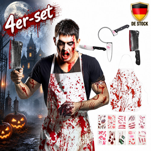 4tlg metzger kostüm halloween - metzger,