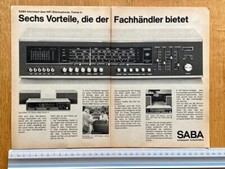 SABA HiFi Studio 8080 Stereoanlage Original 1972 Vintage Advert Werbung Reklame