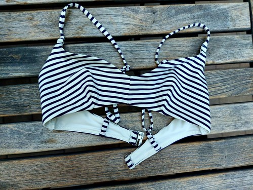Bikini oberteil blau weiß - bikini, blau-weiß