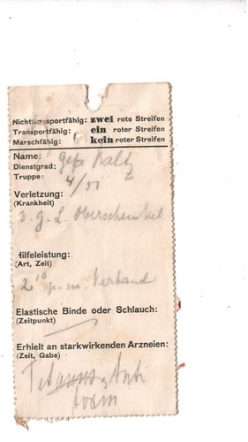 13885 alter wundzettel - 13885-,