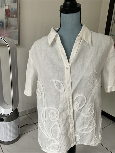 Delmas bluse kurzarm - kurzarm, leinen