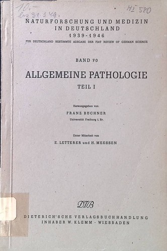 Allgemeine pathologie teil 1 - pathologie;, teil: