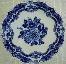 Wallendorf Porzellan Prunkschale, Relief, Kobalt Malerei, 1960er, Ø 27,5 x 5 cm