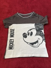 Disney T-Shirt Mickey Mouse Gr. 86 C&A Anthrazit Weiß