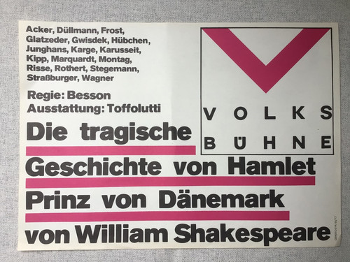 Plakat volksbühne berlin - plakat, 1977