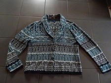 Cecil Strickjacke 44 46 XXL petrol schwarz creme grau Töne