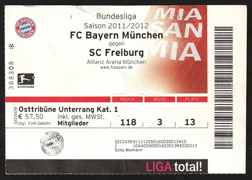 Ticket 2011 bayern - |, 2011/12