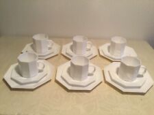 Arcopal France Kaffeetasse Teller Kaffeegedeck 6 Personen, 8- Kant, Weiß