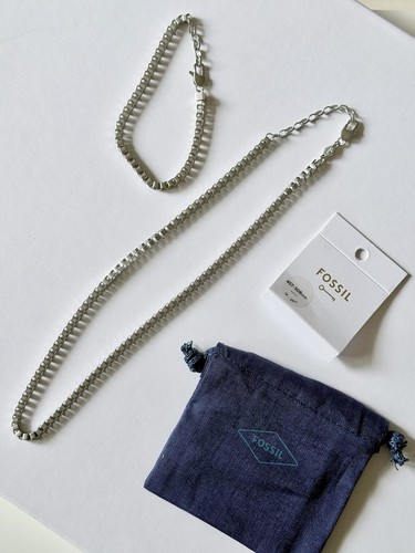 Fossil box chain necklace - necklace, &