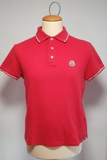 MONCLER Damen Poloshirt Größe L Baumwolle Farbe Rot Gebraucht !
