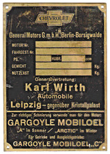 Original Typenschild Chevrolet General Motor Rarität Berlin Borsigwalde Wittenau