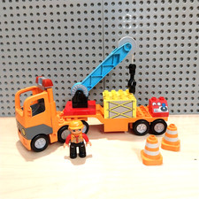 LEGO Duplo LKW  Tieflader Baustelle Kran Laster Sattelauflieger Figur Zubehör