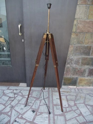 Antik holz tripod stehlampe - holz,