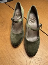 (Trachten)Pumps, samt, grün