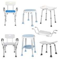 Duschhocker Duschsitz 360° Drehbar Badhocker Verstellbar Duschstuhl bis136kg Alu