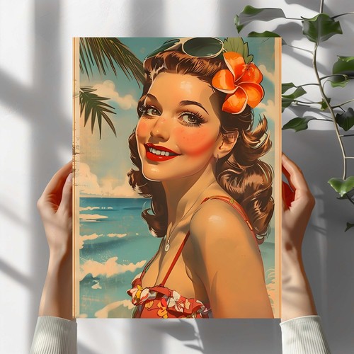 Vintage pin girl poster - vintage,