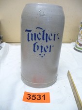 3531.     Alter Steingut Bierkrug  Tucher Bier Bierkrug   1 L