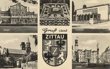 AK ZITTAU Bahnhof Theater