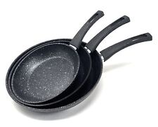 Bratpfannen Pfannenset 3er Set 20/24/30 cm alle Herdarten Induktion Gusseisen