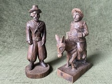 Vintage Paar Ouro Artesania handgeschnitztes Holz Don Quijote & Sancho Panza P280