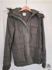 Damen Parka winter, Größe M, Farbe Grau, Baumwolle,