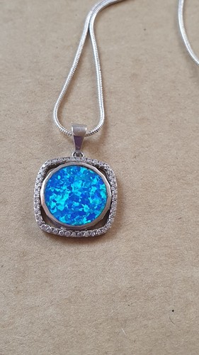 Natur opal blau anhänger - natur,