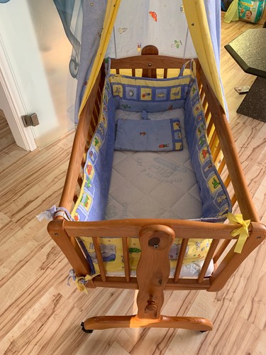 Babywiege massivholz mit - massivholz,