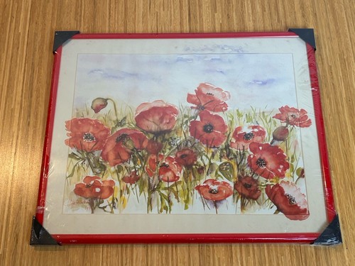Kunstdruck mohnblumen gerahmt - kunstdruck,
