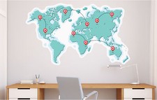 Weltkarte Wandaufkleber
