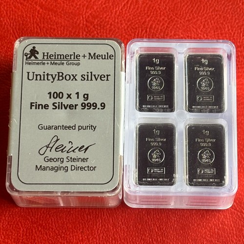 Silberbarren aus unity box - 1g, unity-box