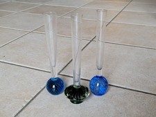 3x Vintage Vasen Glas Solifleur Holmegaard