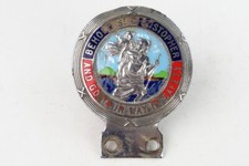 alte Emaille Auto Plakette - behold st. Christophorus and go your way in safety