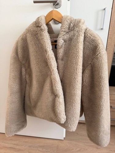 Zara kunstfelljacke beige - kunstfelljacke, –