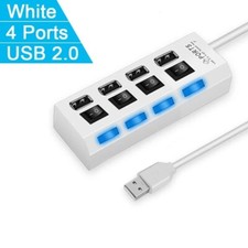 USB 2.0 Hub 4/7 Port Splitter Adapter mit Aktiv Netzteil Verteiler für PC Laptop