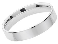 925 Sterling Silber 4mm Flach Court Form Herren/Damen - Trauring