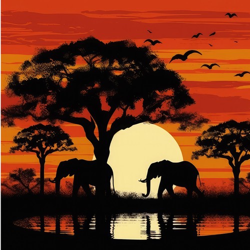 Wandbild afrika elefanten - afrika,