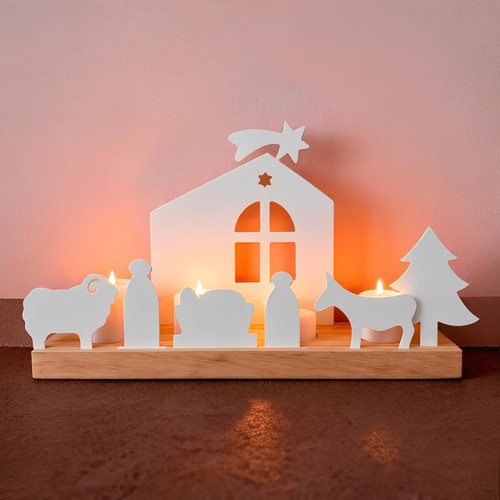 Weihnachtskrippe holz metall - weihnachtskrippe,