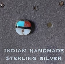 Indianerschmuck Mini SUNFACE Sonnengesicht  Zuni Handarbeit als EINZELSTECKER