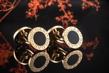 Bulgari BVLGARI Manschettenknöpfe Beidseitig mit Onyx in 750er Gelbgold Schmuck