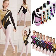 DE Kinder Mädchen Turnanzug Mädchen Trikot Gymnastikanzug Langarm Ballettanzug
