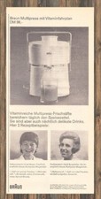 Braun Multipress - Reklame Werbeanzeige Original-Werbung 1966 (2)
