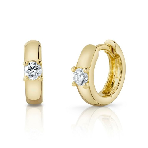 14k gelbgold diamant huggie - 14k,