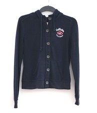 HOLLISTER Damen Pullover Hoodie Weste Dunkel Blau Größe M