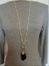 Neu lange Kette Zahnräder großer Achat Handmade Handarbeit Unikat